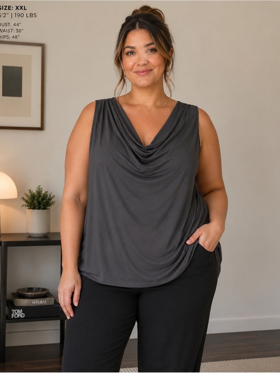 Calvin Klein Tops - Calvin Klein Draped Cowl Neck Sleeveless Top